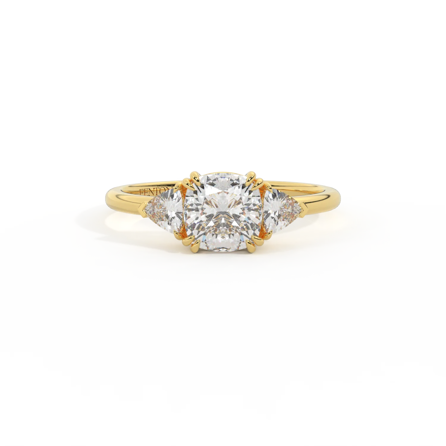 Lab Grown Diamond Trilogy 18K Yellow Gold Ring (Diamond PavΓ©) (NONE 9DA9371188)