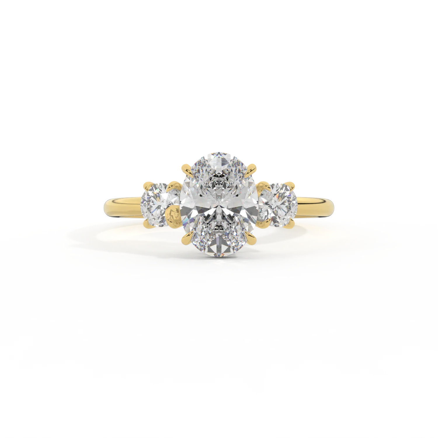 Naturally Mined Diamond Trilogy 18K Yellow Gold Ring (HRD 220000139767)